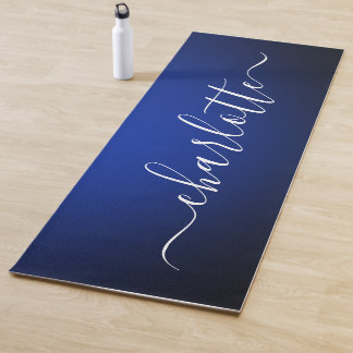 Tapete De Yoga Nome Personalizado Moderno Chic Caligrafia