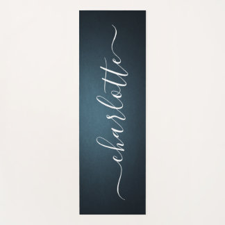 Tapete De Yoga Nome Personalizado Moderno Chic Caligrafia