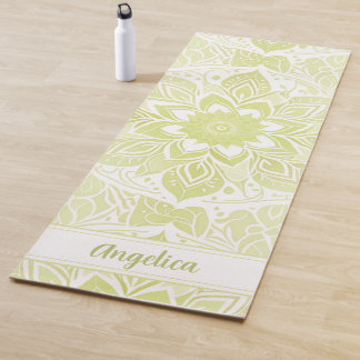 Tapete De Yoga Nome Personalizado Pastel Green Mandala Yoga Mat