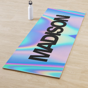 Tapete De Yoga Nome Personalizado Rainbow Holographic Modern Yoga
