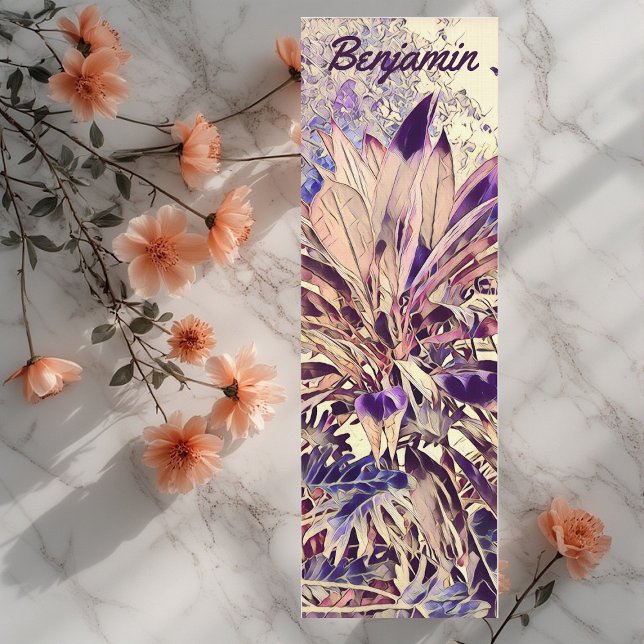 Tapete De Yoga Nome Personalizado Roxo Bush Watercolor Art (Personalized Name Purple Bush Watercolor Art Yoga Mat)