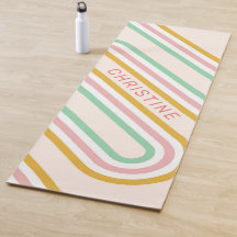 Nome Personalizado Yoga Mat Retro