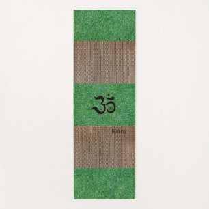 Tapete De Yoga Nome Personalizado Zen Om Green Grass Tatami Impre