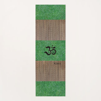Tapete De Yoga Nome Personalizado Zen Om Green Grass Tatami Impre