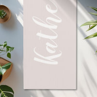 Nome Yoga Mat da Caligrafia Rosa Dusty