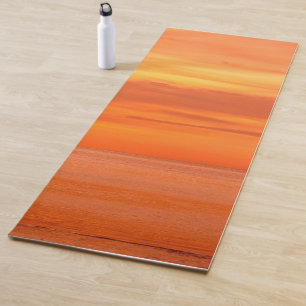 Tapete De Yoga Nuvens do Céu Vermelho Laranja Modelo