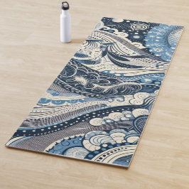 Tapete De Yoga O Estúdio Caseiro Indigo Bloom