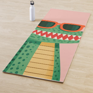 Tapete De Yoga Óculos de sol de crocodilo engraçados, animal de d