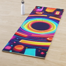Tapete De Yoga Odisseia da Vórtice de Neon