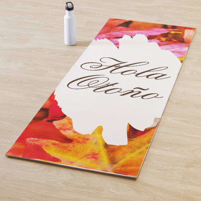 Tapete De Yoga Olá, Fall Modern l Autumn Deixa Monograma Simples (In Situ)