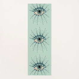 Tapete De Yoga Olho Azul Estranho Com Pontos Abstrato Arte Psicod