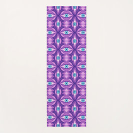 Tapete De Yoga Olhos Azuis Padrão Floral Roxo Botânico Abstrato