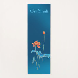 Tapete De Yoga Om Shanti Peace Blue Lotus Flower Yoga Mat