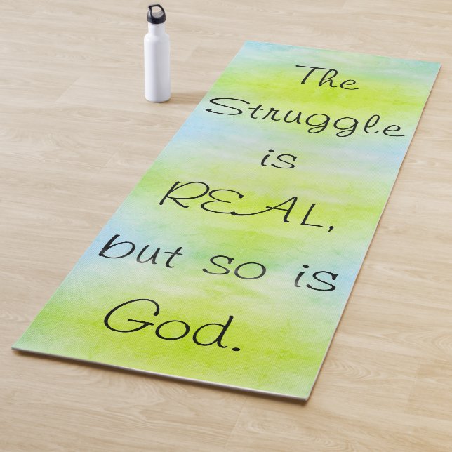 Tapete De Yoga Ombre Christian, a luta é real, assim como Deus (In Situ)