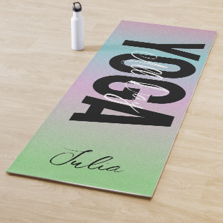Tapete De Yoga Ombre Rainbow Personalized Name Yoga Mat