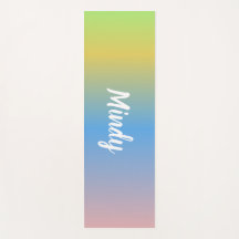 Ombré Rainbow Yellow Blue Yoga Mat