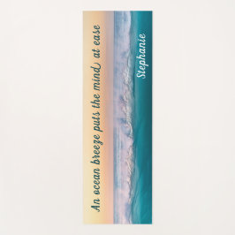 Tapete De Yoga Onda Oceânica de Cotação Inspiracional Personaliza
