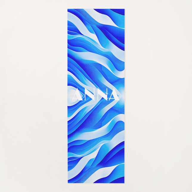 TAPETE DE YOGA ONDAS AZUIS SUPER (Frente)