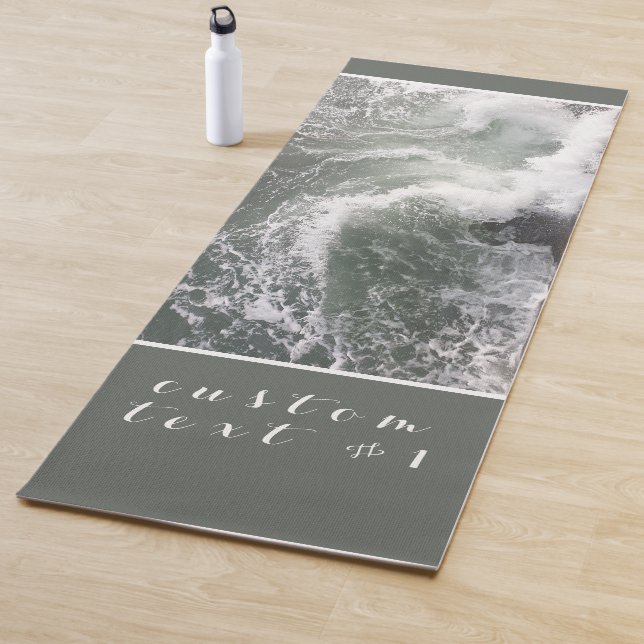 TAPETE DE YOGA ONDAS DE OCEANO DO MAR FORTE ENCHENDO FOTO DE ÁGUA (In Situ)