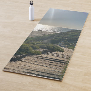 Tapete De Yoga Ondas de Praia da Sunset Sand Ocean Cove Crystal