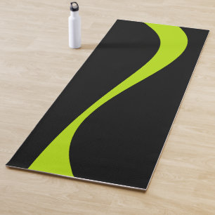 Tapete De Yoga Ondas simples 2 em Verde limão e preto