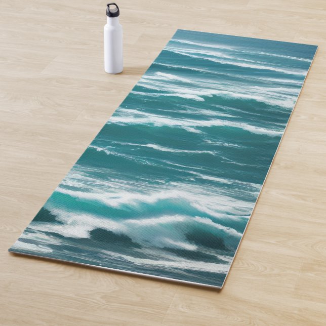 Tapete De Yoga Ondas turquesas oceânicas em queda (In Situ)