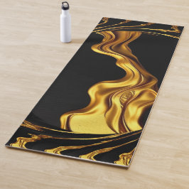 Tapete De Yoga Opulent Swirl Achempong Liquid Gold - Gold & Black