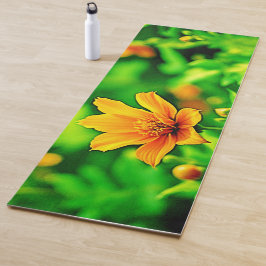 Tapete De Yoga Orange Flower Bokeh Sunny