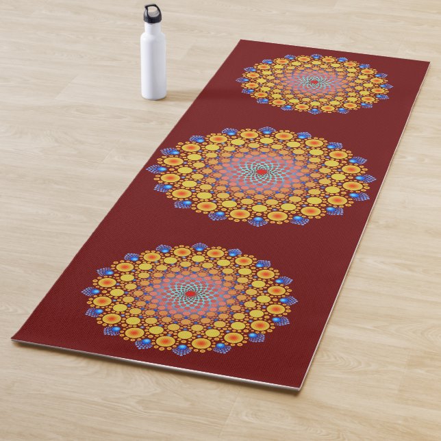 Tapete De Yoga Orange Sunflower Mandala (In Situ)
