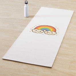Tapete De Yoga Orgulho Colorido do Arco-Íris Kawaii