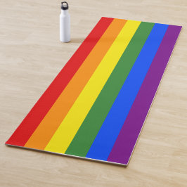 Tapete De Yoga Orgulho LGBTQ do Rainbow Stripes