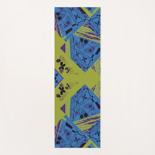 Tapete De Yoga Origami Chintz (L) Azul Indigo Olive Black