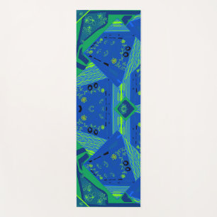 Tapete De Yoga Origami Chintz (L) Azul Verde