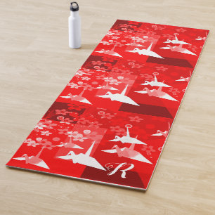 Tapete De Yoga Origami Cranes Monogramas