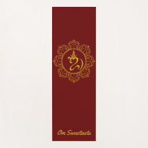 Ouro Balinês Om com Lotus Yoga Mat