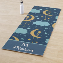 Ouro Boho Moon Com Nuvens Monograma