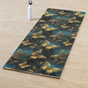Tapete De Yoga Ouro Borboletas Yoga Mat
