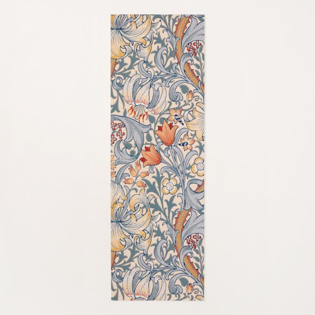 Tapete De Yoga Ouro Lily, William Morris (Frente)