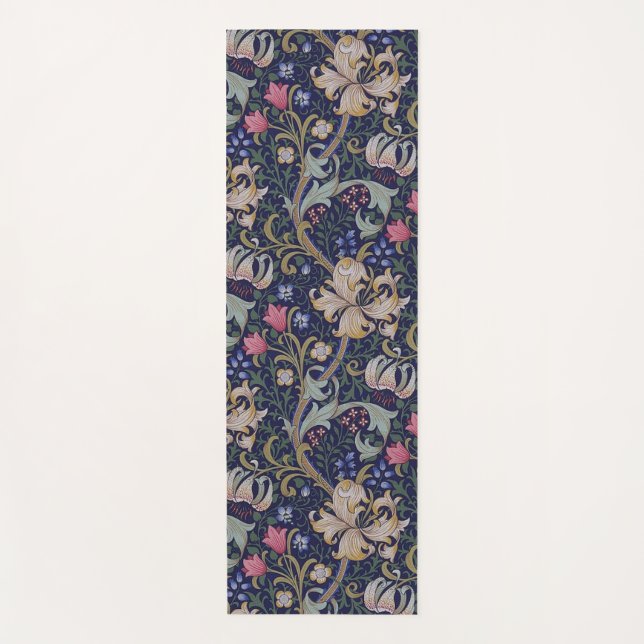 Tapete De Yoga Ouro Lily, William Morris (Frente)