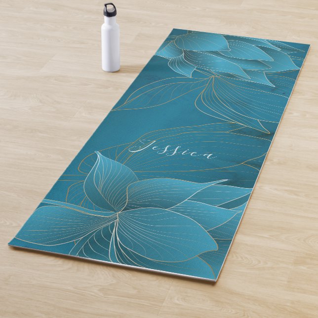 Tapete De Yoga Ouro luxuoso e Yoga Mat personalizado turquês (In Situ)