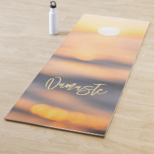Ouro Ocean Sunset Namaste Personalizado Yoga Mat