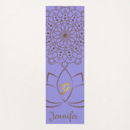 Tapete De Yoga Ouro Om Lotus Mandala + Seu Nome Espiritual