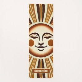 Tapete De Yoga Ouro personalizado Vintage Boho Sun Gift