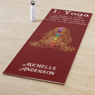Tapete De Yoga Ouro Yoga Girl Com Chakras Yoga Mat