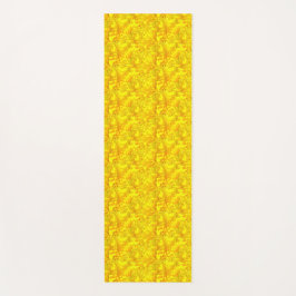 Tapete De Yoga Padrão Amarelo Marigold Floral Sem Vista