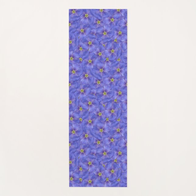 Tapete De Yoga Padrão Azul de Linho Invisível (Frente)