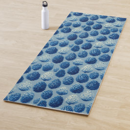 Tapete De Yoga Padrão Blue Winter Pine Cone