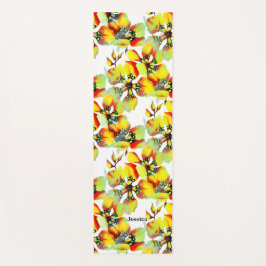 Tapete De Yoga Padrão Brilhante e sem costura da fauna selvagem e