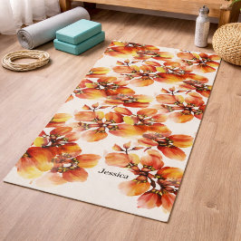 Tapete De Yoga Padrão Brilhante e sem costura da fauna selvagem e