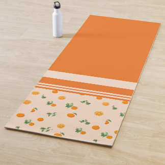 Tapete De Yoga Padrão clássico de citrino de fruta laranja